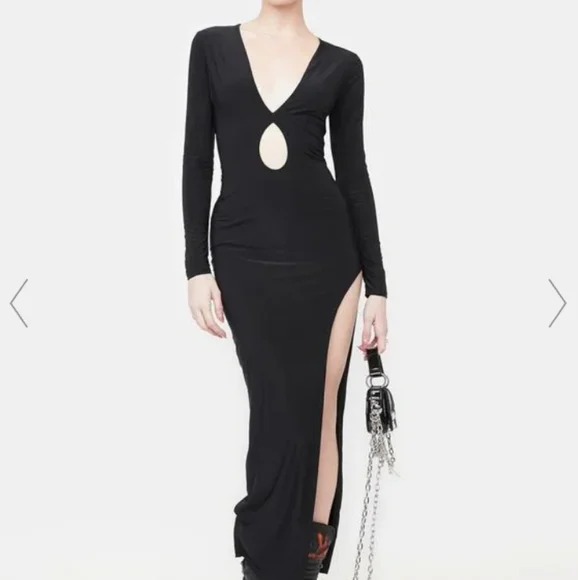 Dolls Kill | Dresses | Dollskill Noir Offer It All Cutout Maxi Dress |  Poshmark
